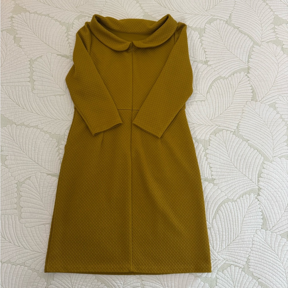 Boden Estella Jacquard Mustard Dress- Size 8 - Picture 13 of 13